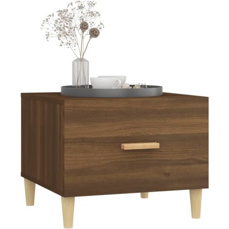 Tables basses 2 pcs chêne marron 50x50x40 cm bois d'ingénierie - Table Basse - Meuble Salon - Bout De Canapé - Table D'appoint - Table Ronde - Home & Living