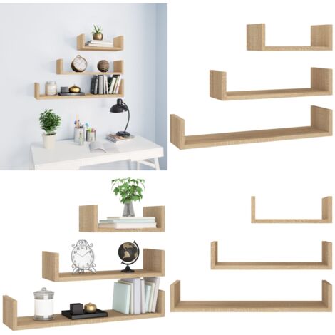 Etagère murale 3 étagères + 4 crochets fonte en bois polychrome Ethnique - Vendu