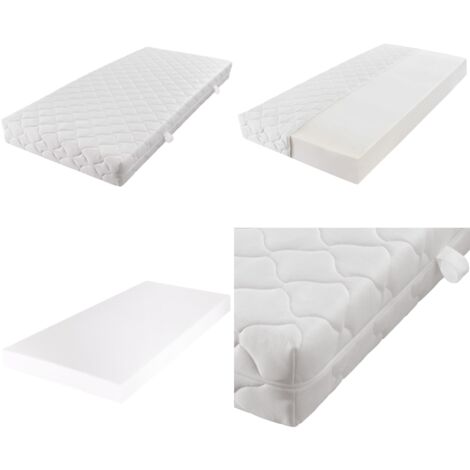 Matelas avec housse lavable 200 x 90 x 17 cm - Matelas Confort - Matelas Mousse - Matelas Double - Literie - Sommeil - Home & Living