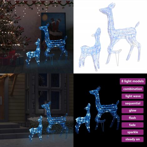 Décorations LED rennes 92 cm blanc ANGELI