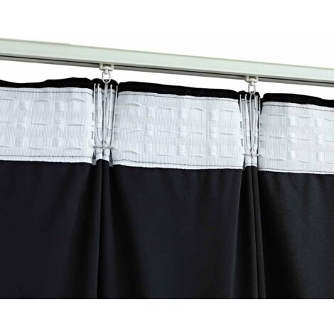 Rideaux occultants avec crochets 2 pcs Velours Noir 140x245 cm - Rideaux Noirs - Rideaux Velours - Rideaux Occultants - Décoration Intérieure - Salon - Home & Living