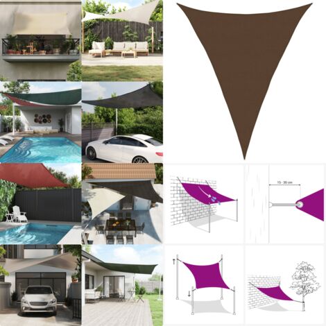 Voile D'ombrage Triangulaire Anthracite - Dimensions 5x6x6 M - PEHD Résistant Aux UV Et Moisissures - Pour Jardin, Terrasse, Balcon