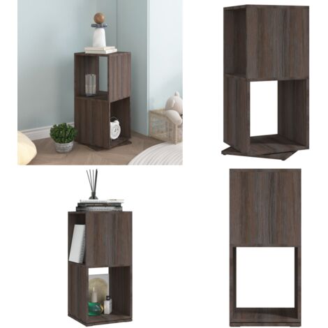 Armoire rotative Gris chêne 34,5x34,5x75,5 cm bois d'ingénierie - Bibliothèque Tournante - Bibliothèque Rotative - Étagère Pivotante - Meubles De Rangement - Mobilier Moderne - Home & Living