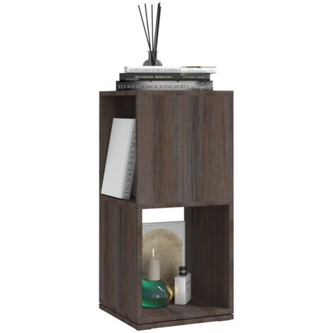 Armoire rotative Gris chêne 34,5x34,5x75,5 cm bois d'ingénierie - Bibliothèque Tournante - Bibliothèque Rotative - Étagère Pivotante - Meubles De Rangement - Mobilier Moderne - Home & Living