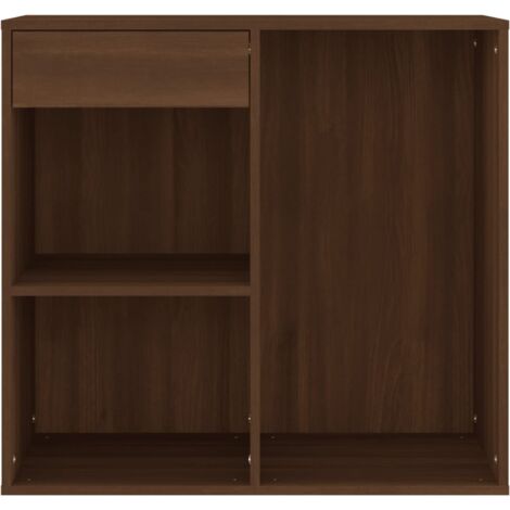 Armoire cosmétique Chêne marron 80x40x75 cm Bois d'ingénierie - Armoire Cosmetique - Meuble Rangement - Commode Makeup - Organisation Salle De Bain - Rangement Maquillage - Home & Living