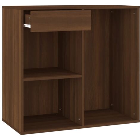 Armoire cosmétique Chêne marron 80x40x75 cm Bois d'ingénierie - Armoire Cosmetique - Meuble Rangement - Commode Makeup - Organisation Salle De Bain - Rangement Maquillage - Home & Living