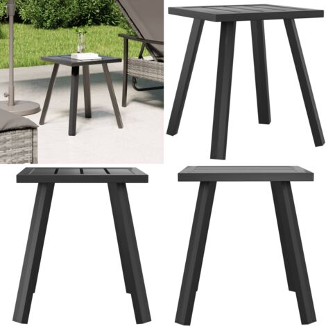 VidaXL Tavolino Da Giardino In Acciaio Antracite 34x34x38 Cm, Design A Doghe, Portata 110 Kg
