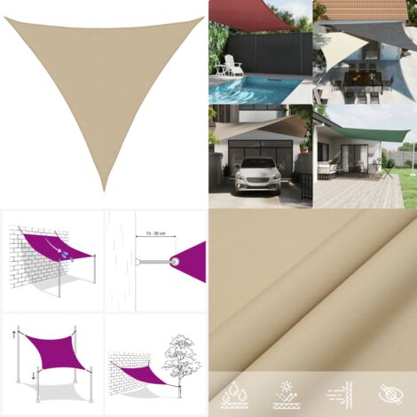 VidaXL Voile De Parasol Tissu Oxford Triangulaire 4x5x5 M Crème