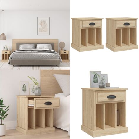 COSTWAY Table de Chevet avec Tiroirs, Étagère de Rangement Ouverte, pour Chambre à Coucher, Salon, Bureau, 38,5x28x40,5cm, Marron - Maison