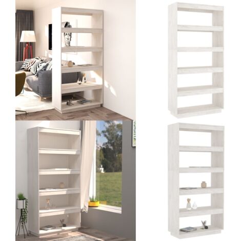 Bibliothèque/Séparateur De Pièce Blanc Brillant 100x30x135 Cm Armoire A Livres Armoires A Livres Home Living 83244911