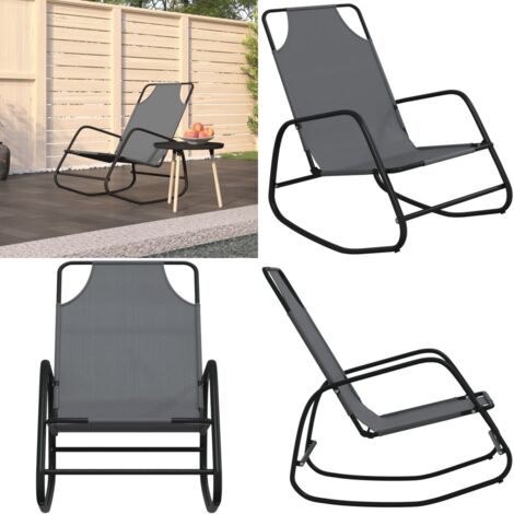 Chaise Longue à Bascule Extérieure Avec Pochette - Support 180 Kg, Toile Déperlante, Pliable, Pour Jardin, Balcon, Terrasse