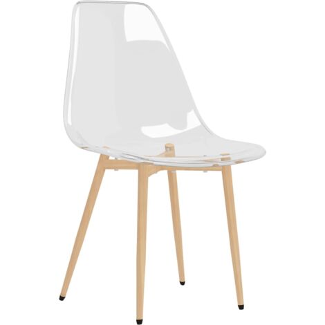 Chaises à manger lot de 6 blanc plastique