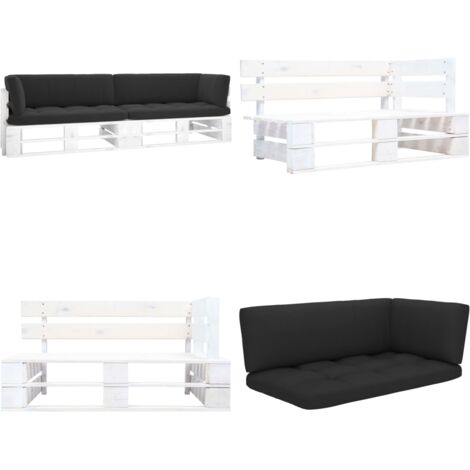 Set de 7 Coussins pour palettes, 3 x Assise 120x50 et Dossier 120x40cm