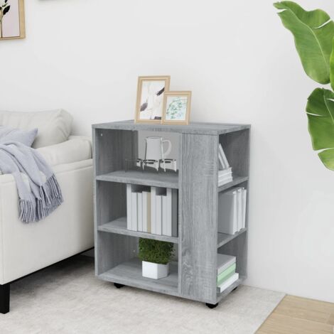 Armoire roulante Sonoma gris 60x35x75 cm Bois d'ingénierie - Meuble De Rangement - Armoire Sur Roulette - Armoire Grise - Armoire Design - Meuble Bureau - Home & Living