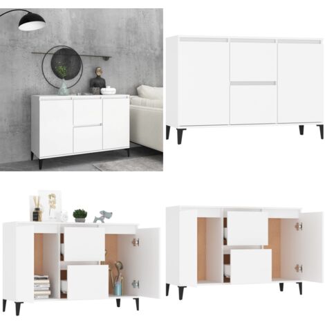 Buffet blanc 104x35x70 cm bois d'ingénierie - Buffet - Armoire - Meuble De Rangement - Mobilier Industriel - Meuble Salon - Home & Living