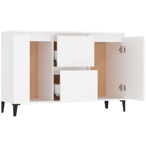 Buffet blanc 104x35x70 cm bois d'ingénierie - Buffet - Armoire - Meuble De Rangement - Mobilier Industriel - Meuble Salon - Home & Living