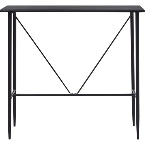 Table de bar Noir 120x60x110 cm MDF - Table De Bar - Table Bistro - Table Haute - Meuble Moderne - Table Noire - Home & Living
