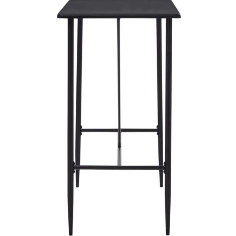 Table de bar Noir 120x60x110 cm MDF - Table De Bar - Table Bistro - Table Haute - Meuble Moderne - Table Noire - Home & Living