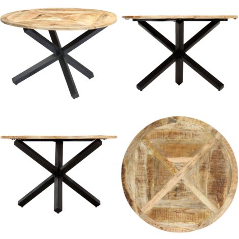Table Ronde De Salle à Manger 2 Places HOMCOM – Plateau Bois, Cadre Acier Noir