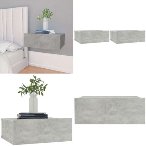 2 Tables Chevet Flottantes VidaXL - Design Moderne - Blanc Brillant - Avec Tiroir Et Rangement - 40x31x27cm