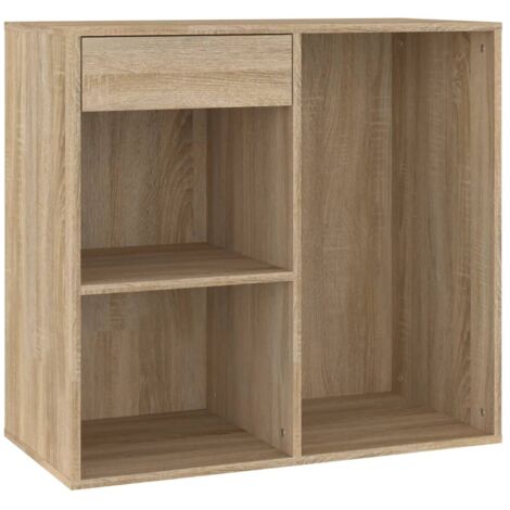 Armoire cosmétique Chêne sonoma 80x40x75 cm Bois d'ingénierie - Armoire Cosmetique - Meuble Rangement - Commode Makeup - Organisation Salle Bain - Rangement Maquillage - Home & Living
