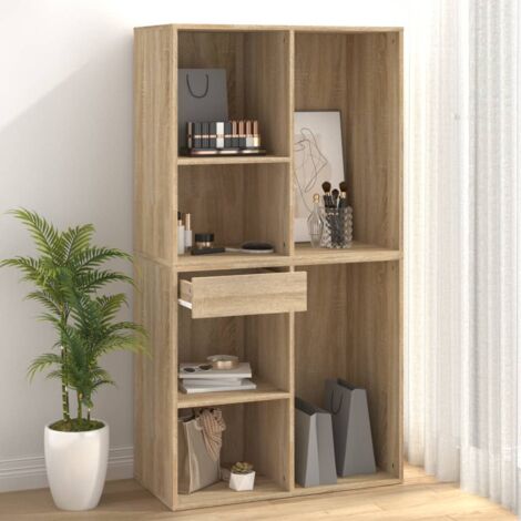 Armoire cosmétique Chêne sonoma 80x40x75 cm Bois d'ingénierie - Armoire Cosmetique - Meuble Rangement - Commode Makeup - Organisation Salle Bain - Rangement Maquillage - Home & Living