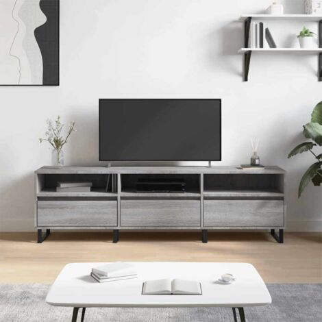 Meuble TV sonoma gris 150x30x44,5 cm bois d'ingénierie | Leroy Merlin