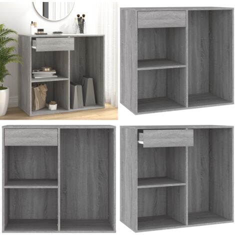 Armoire cosmétique Sonoma gris 80x40x75 cm Bois d'ingénierie - Armoire Cosmetique - Meuble Rangement - Commode - Miroir - Organisation Salle De Bain - Home & Living