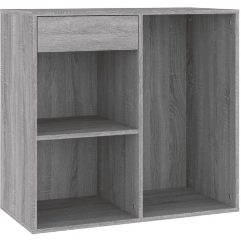 Armoire cosmétique Sonoma gris 80x40x75 cm Bois d'ingénierie - Armoire Cosmetique - Meuble Rangement - Commode - Miroir - Organisation Salle De Bain - Home & Living