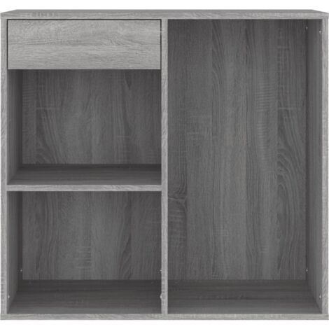 Armoire cosmétique Sonoma gris 80x40x75 cm Bois d'ingénierie - Armoire Cosmetique - Meuble Rangement - Commode - Miroir - Organisation Salle De Bain - Home & Living