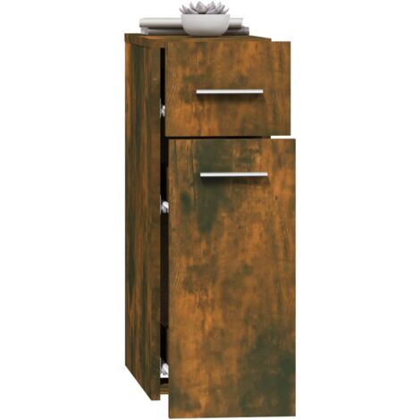 Armoire d'apothicaire Chêne fumé 20x45,5x60cm Bois d'ingénierie - Armoire D'apothicaire - Meuble Rangement - Armoire De Cuisine - Étagère Ouverte - Rangement Vertical - Home & Living