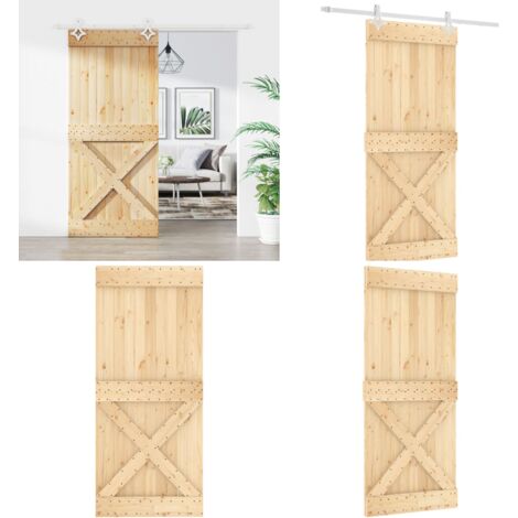 Maison Exclusive - Porte Coulissante Et Kit De Quincaillerie 90x210 Cm Pin Massif 96853625