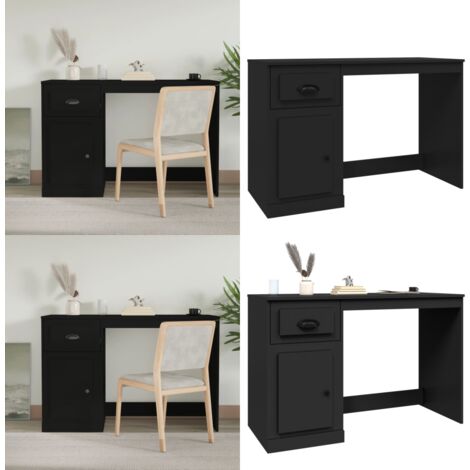 Bureau avec tiroir noir 115x50x75 cm bois d'ingénierie - Bureau Design - Bureau Moderne - Bureau Informatique - Bureau Avec Tiroir - Meuble De Bureau - Home & Living