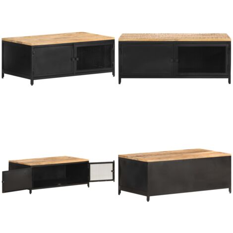 Table basse 90x50x37 cm Bois massif de manguier brut - Table Basse ...