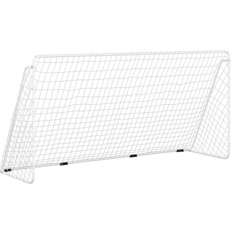 But de football avec filet Blanc 366x122x182 cm Acier - but de football -  buts de football - Home & Living