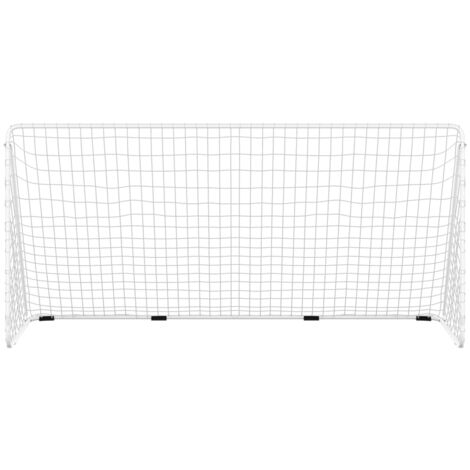 But de football avec filet Blanc 366x122x182 cm Acier - but de football -  buts de football - Home & Living