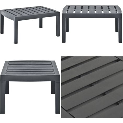 Table De Jardin Anthracite 80x75x72 Cm Plastique - Table De Jardin - Table Extérieure - Mobilier De Jardin - Table En Plastique - Table Résistante Aux Intempéries - Home & Living