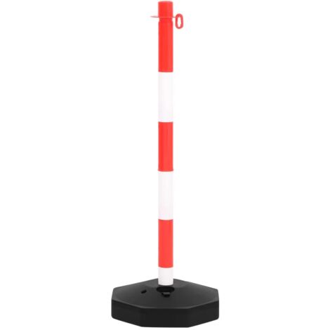 Ensemble De 2 Poteaux à Chaîne Jaune Et Noir - Chaîne Plastique 10 M, Hauteur 90 Cm, Base Remplissable (eau/sable) - 4