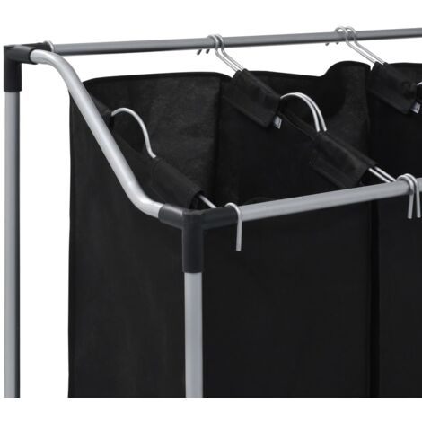 Trieuse à linge avec 3 sacs Noir Acier - trieuse de linge -  trieuses de linge - Home & Living