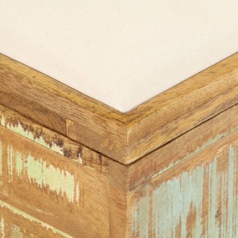 Banc de rangement Bois massif recyclé 80 x 40 x 40 cm - Banc Coffre - Banc Rangement - Meuble Retro - Mobilier Design - Banc Bois Massif - Home & Living