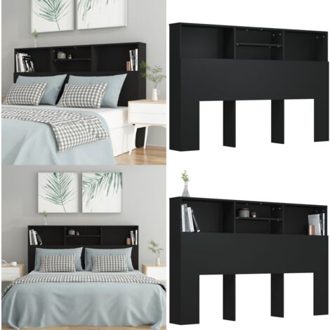 Armoire De Tête De Lit En Chêne Fumé - 160x19x103,5 Cm - Neuve