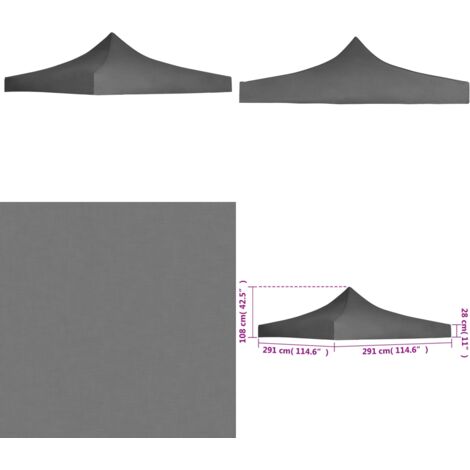 Toit de tente de réception 3 x 3 m Blanc