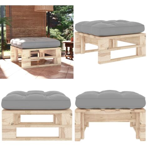 2 Tables Palette De Jardin En Pin Imprégné Gris - 60x62x37 Cm, Modulables, Pour Terrasse Ou Salon Extérieur - 12
