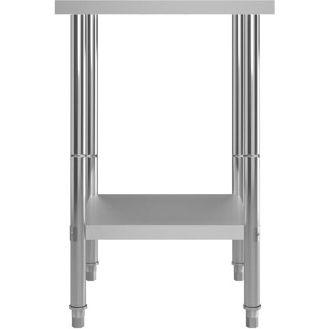 Table De Travail En Acier Hally NSF Table En Acier Inoxydable Pour Préparation Et Travail 61 X 152,4 Cm Avec Roulettes, Table Robuste Commerciale Avec étagère Et Dosseret Pour Restaurant, Maison Et