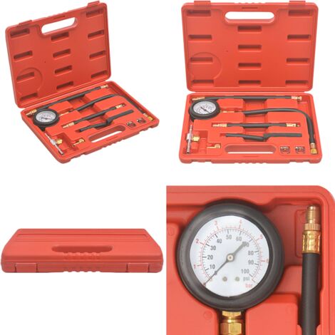 Testeur De Compression Moteur Essence & Diesel 40 Bar / 600 PSI – Kit Diagnostic Complet Avec Adaptateurs
