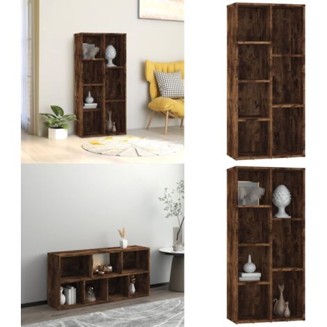 Armoire à livres Chêne fumé 50x25x106 cm - Bibliothèque - Bibliothèque En Bois - Meuble Rangement - Étagère - Armoire À Livres - Home & Living