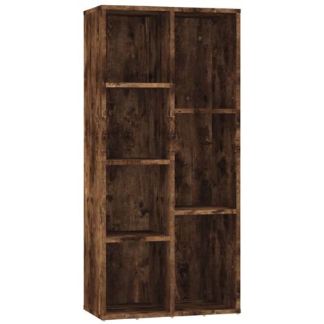 Armoire à livres Chêne fumé 50x25x106 cm - Bibliothèque - Bibliothèque En Bois - Meuble Rangement - Étagère - Armoire À Livres - Home & Living