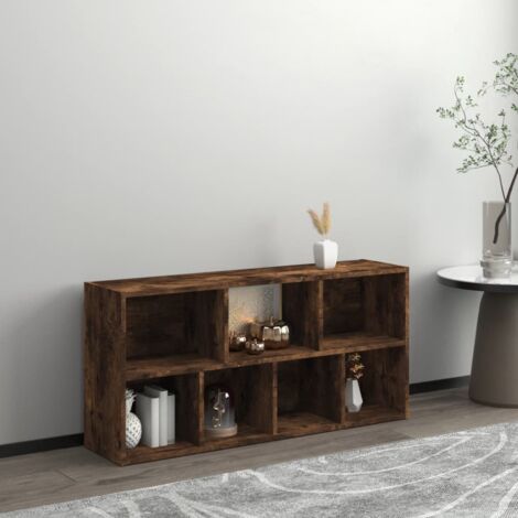 Armoire à livres Chêne fumé 50x25x106 cm - Bibliothèque - Bibliothèque En Bois - Meuble Rangement - Étagère - Armoire À Livres - Home & Living
