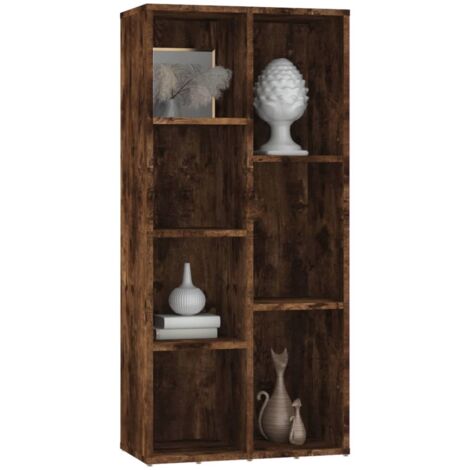 Armoire à livres Chêne fumé 50x25x106 cm - Bibliothèque - Bibliothèque En Bois - Meuble Rangement - Étagère - Armoire À Livres - Home & Living