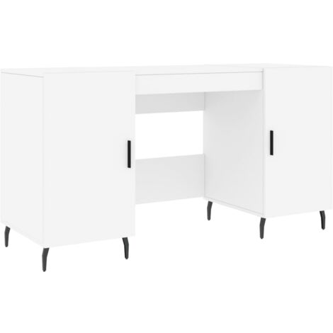 Bureau blanc 140x50x75 cm bois d'ingénierie - Bureau Blanc - Bureau D'étude - Meuble De Bureau - Bureau Informatique - Meuble Design - Home & Living